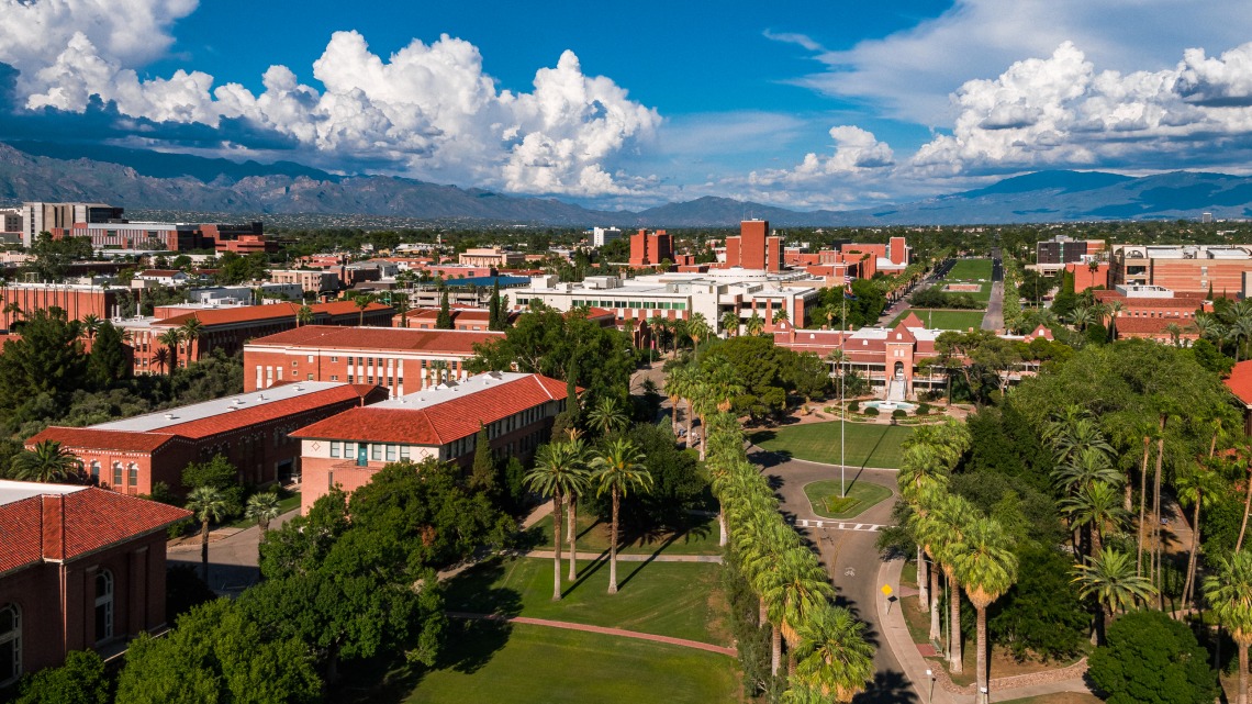 Aerial shot of UArizona campus